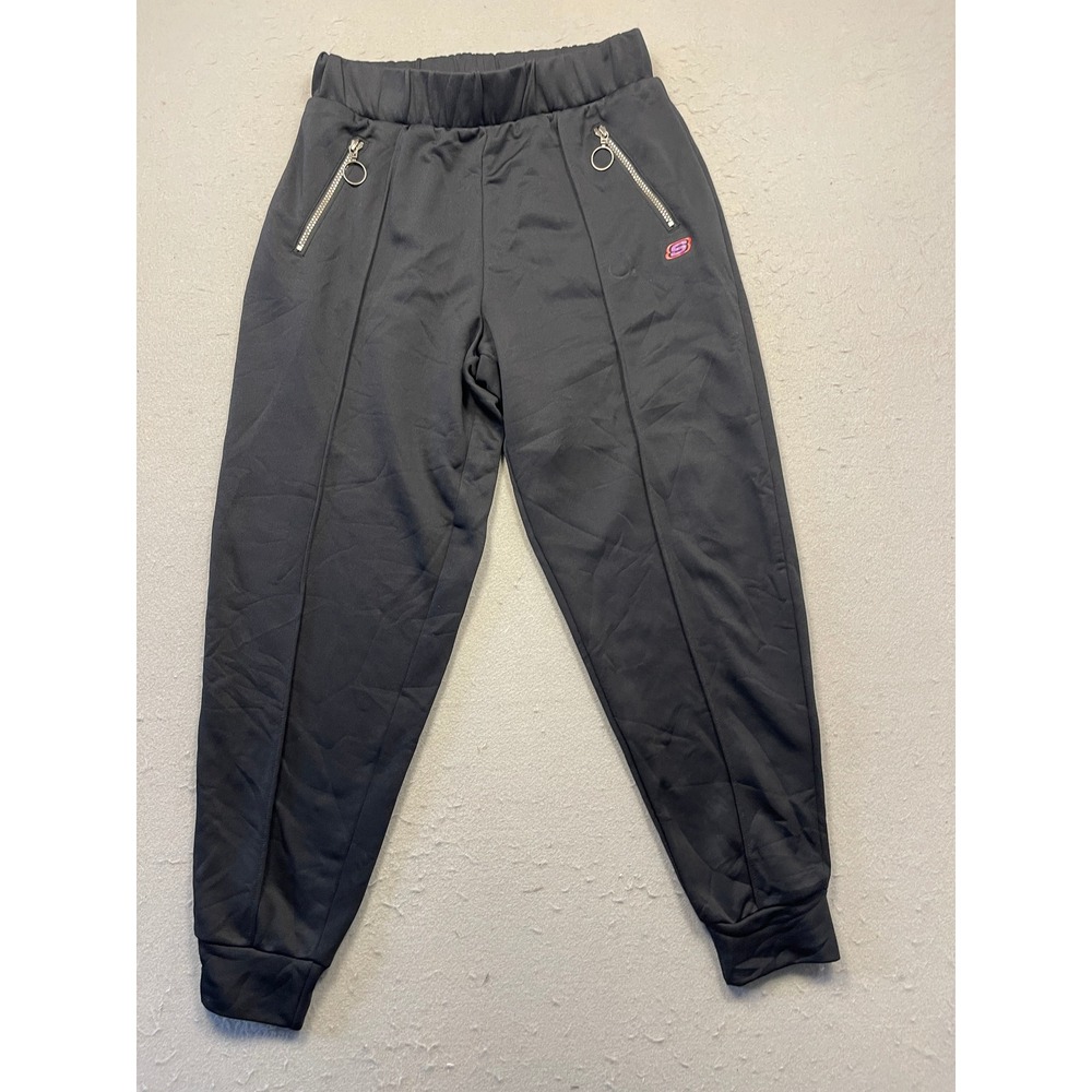 Skechers Joggers Athletic Polyester Black Medium Womens